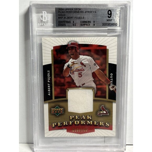 2004 Game Used Patch Premium Patch #16/165 Albert Pujols #PP-APBeckett 9 Card